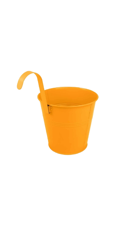Galvanized metal flower pot, 12 cm