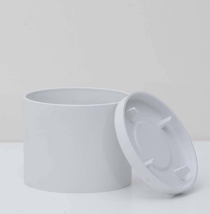 گلدان پلیمری استوانه ای سفید