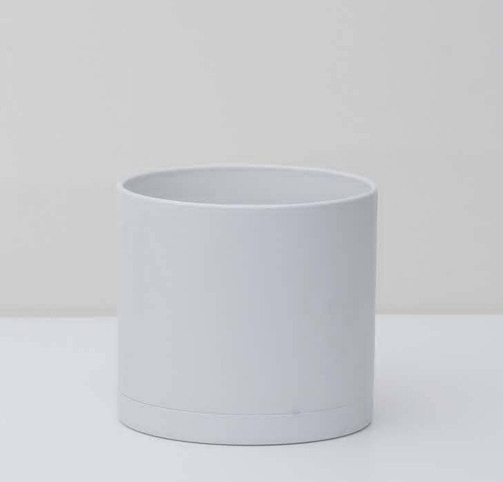 گلدان پلیمری استوانه ای سفید