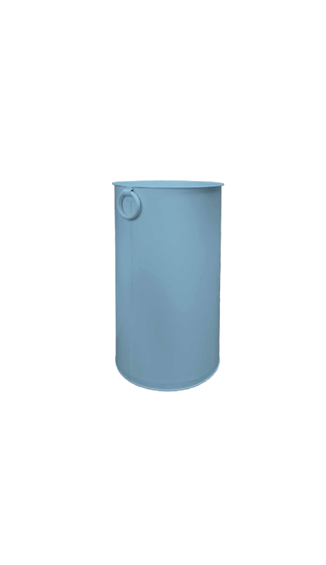 Large cylindrical metal pot, hot-dip galvanized