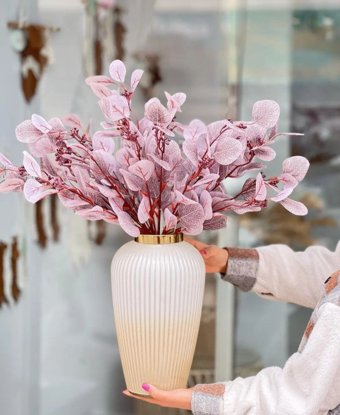 گلدان شیشه ای بهار خط دار
