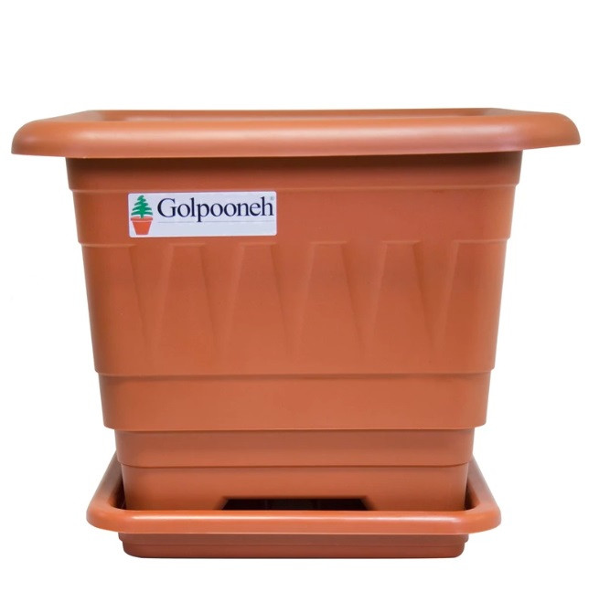 گلدان پلاستیکی ۸۰ در ۸۰ قهوه ای