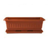 گلدان پلاستیکی مستطیلی قهوه ای