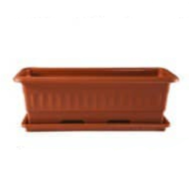 گلدان پلاستیکی مستطیلی قهوه ای