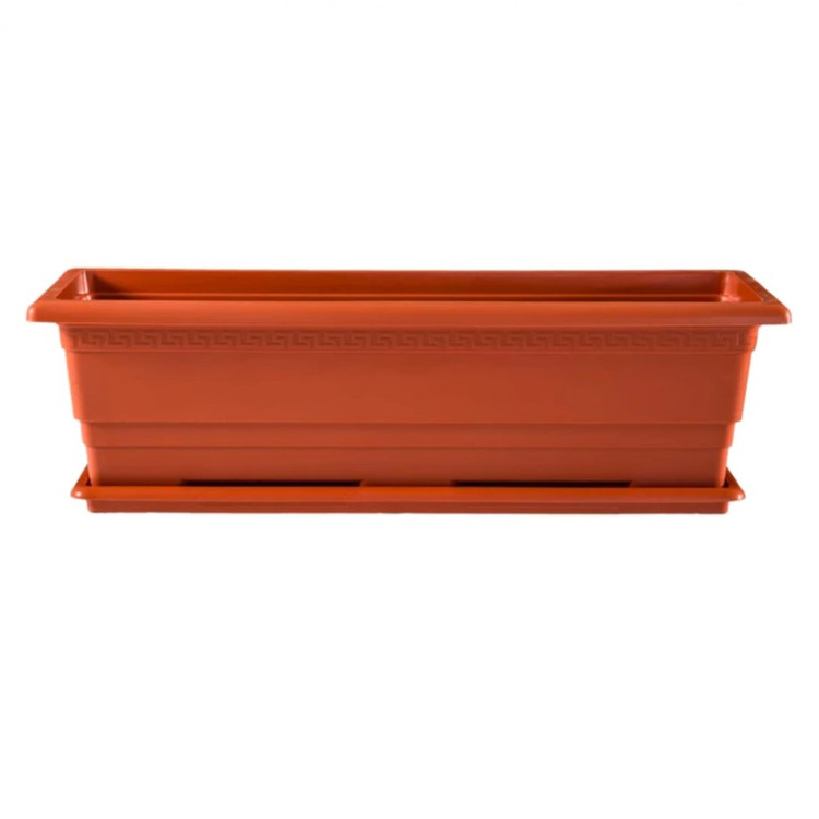 گلدان پلاستیکی مستطیلی FZ216 سایز 90 در 30 سانتیمتر قهوه ای