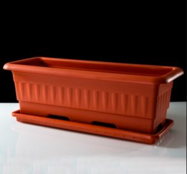 گلدان پلاستیکی مستطیلی قهوه ای