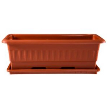 گلدان پلاستیکی مستطیلی قهوه ای