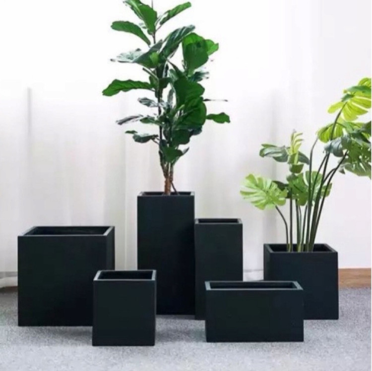 گلدان فایبرگلاس مکعب مستطیل