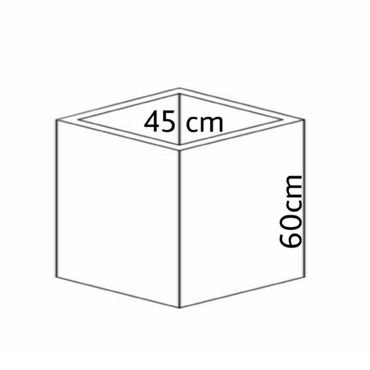 Rectangular fiberglass pot, 45 x 45 cm