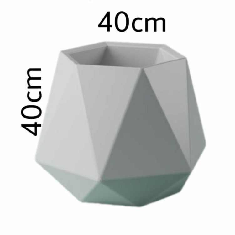 Wide diamond fiberglass vase, height 40 cm