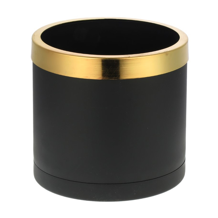 گلدان پلیمری استوانه ای پاچیرا به همراه حلقه طلایی براق آبکاری شده ( economic)
