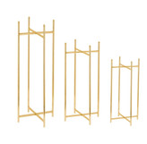 استند یا پایه گلدان قطر ۲۶ سانتیمتر مجموعه 3 سایزی طلایی