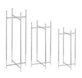 استند یا پایه گلدان قطر ۲۶ سانتیمتر مجموعه 3 سایزی نقره ای