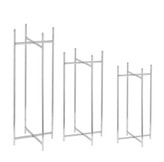 استند یا پایه گلدان قطر ۲۱ سانتیمتر مجموعه 3 سایزی نقره ای