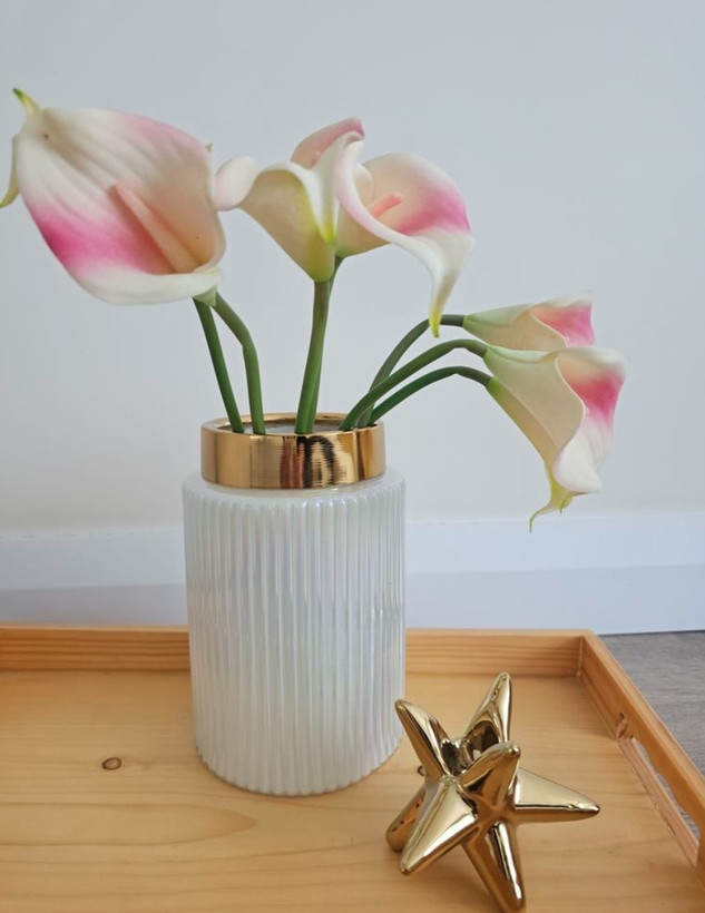 گلدان شیشه ای کبریتی کوتاه