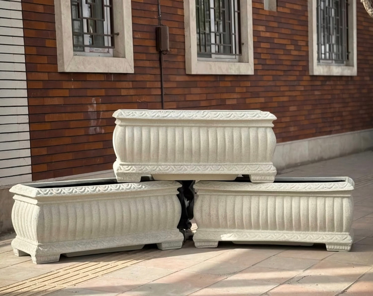 گلدان فایبرگلاس فلاورباکس مستطیلی طرح همانتوس