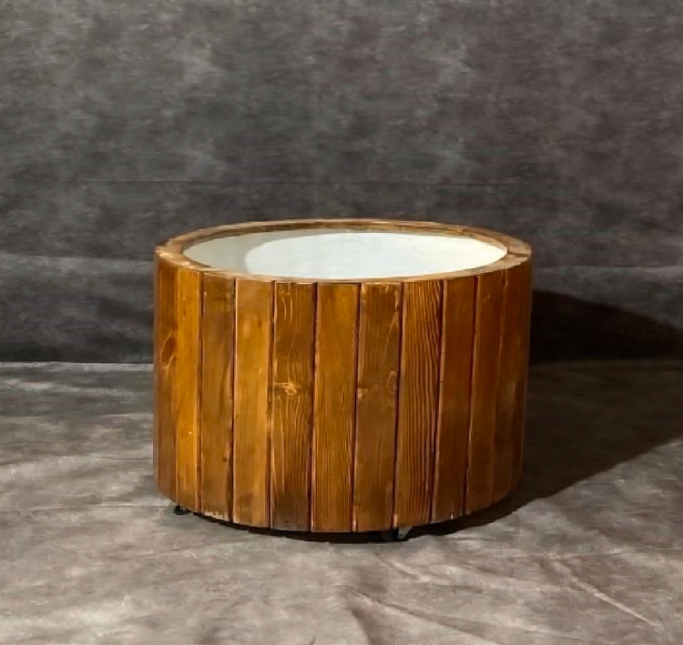 گلدان چوبی استوانه ای