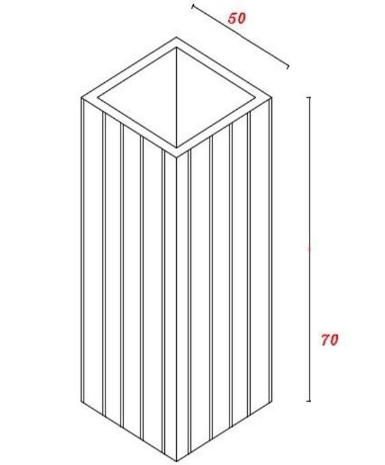Wooden cube pot