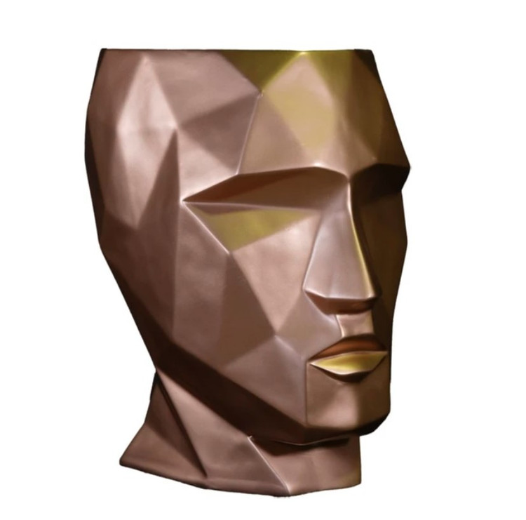 3D Origami Face Fiberglass Vase