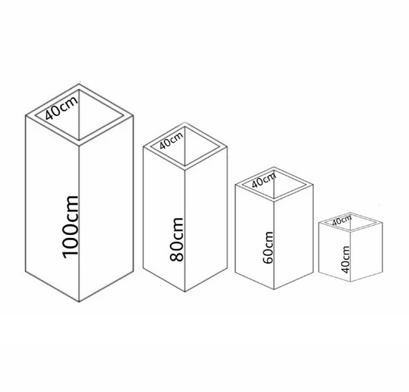 Standing Cube Fiberglass Vase