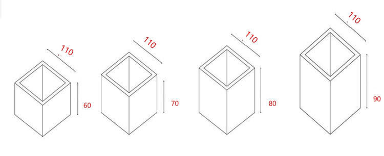 Standing Cube Fiberglass Vase