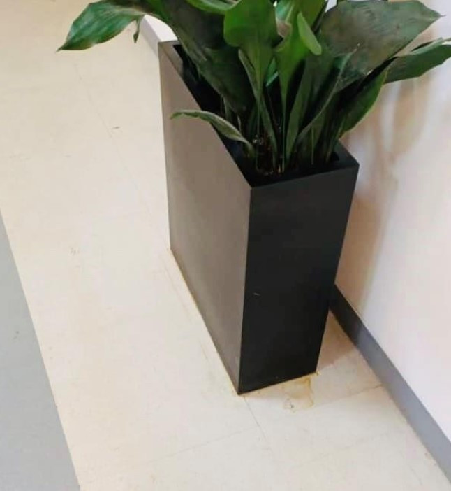 Rectangular fiberglass vase